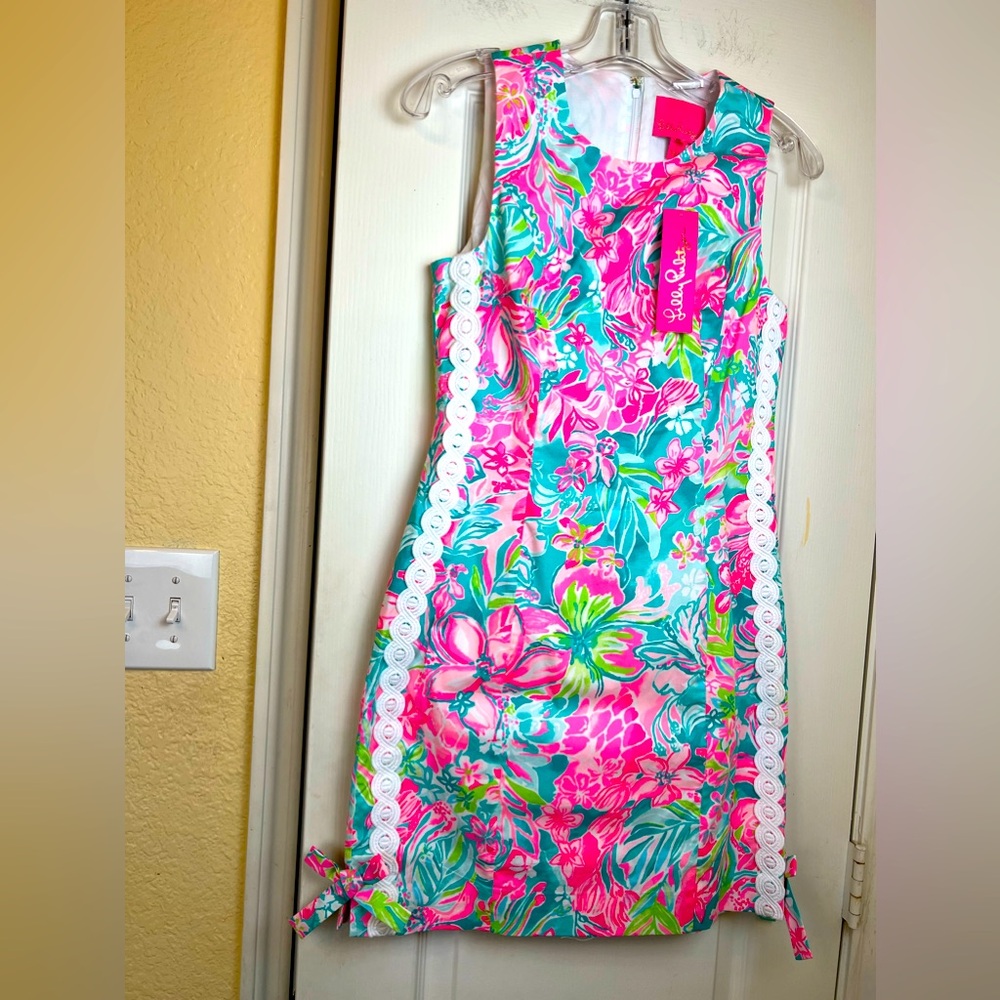 Lilly Pulitzer Mila Stretch Shift Dress, Size 0 Pink - Picture 6 of 15